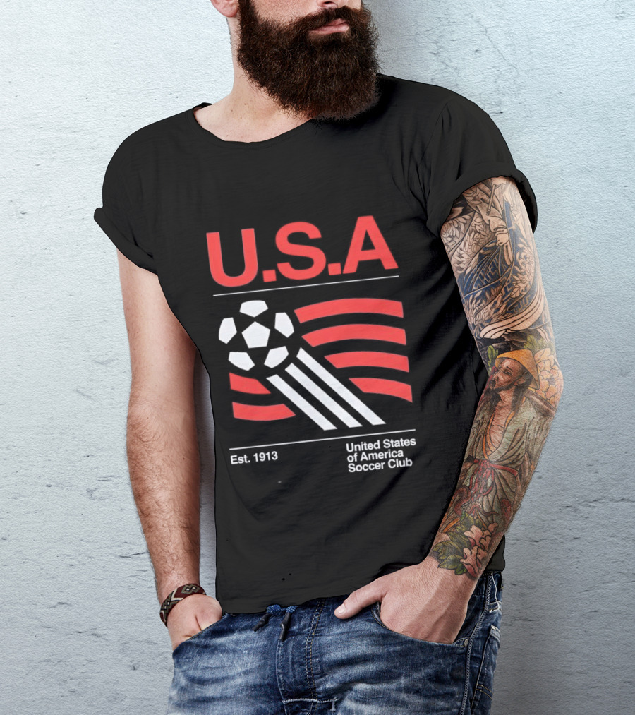 U.S.A. Est. 1913 United States Soccer Club Ball Flag T-Shirt