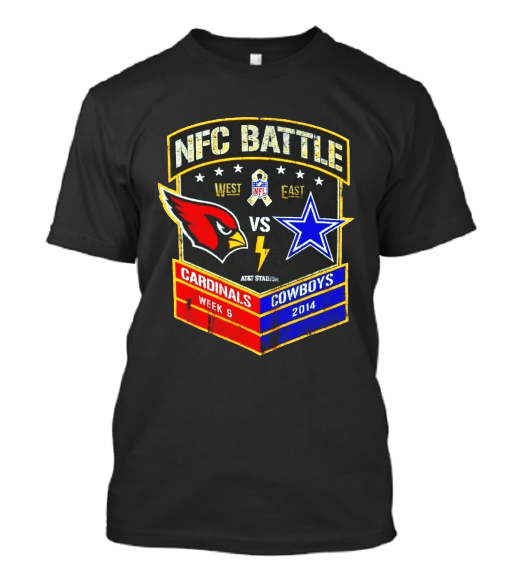 NFC Battle Cardinals Vs Cowboys 2014 Week 9 West East AT&T Stadium T-Shirt