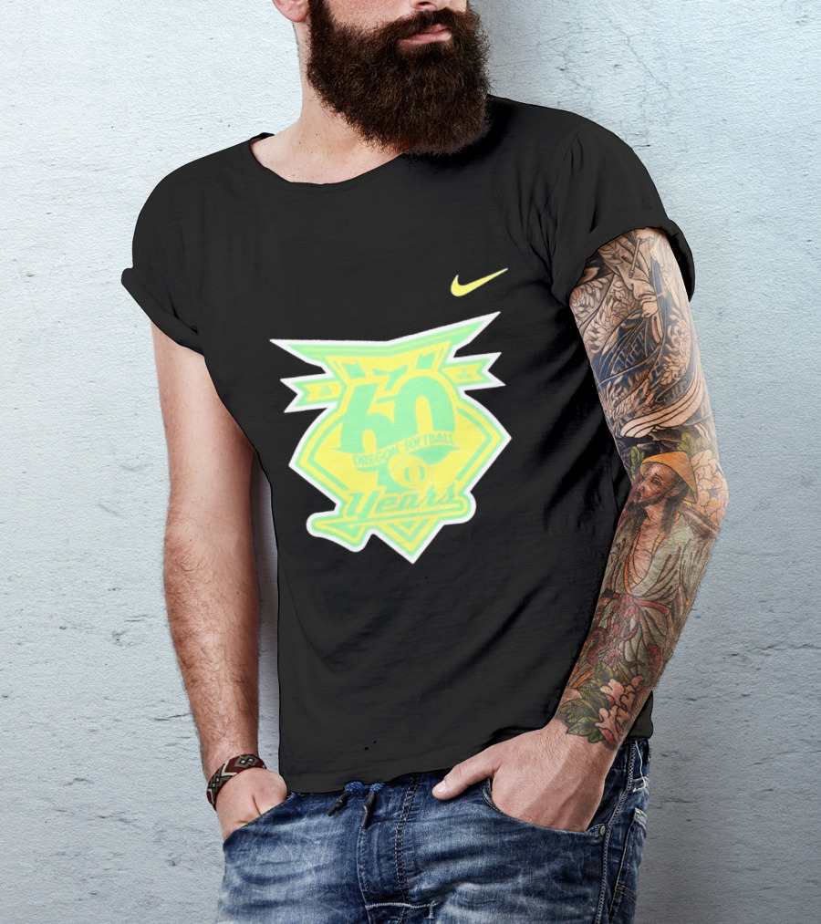 Oregon Softball 60 Years Anniversary Club Nike T-Shirt