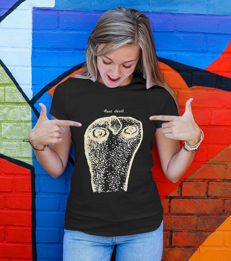 Dust Devil Abstract Face Design In Earthy Tones T-Shirt