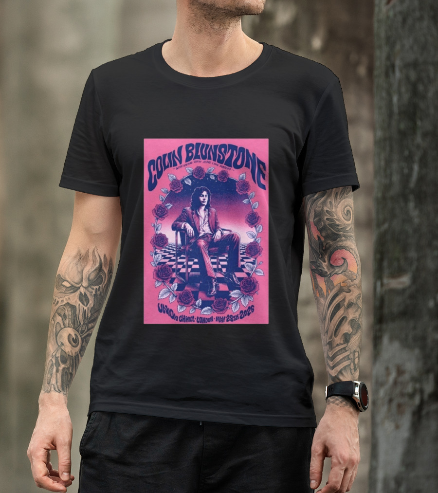 Colin Blunstone Union Chapel London May 28th 2026 With Special Guest Jesse Lynn Madera Roses And Stage Checkerboard T-Shirt
