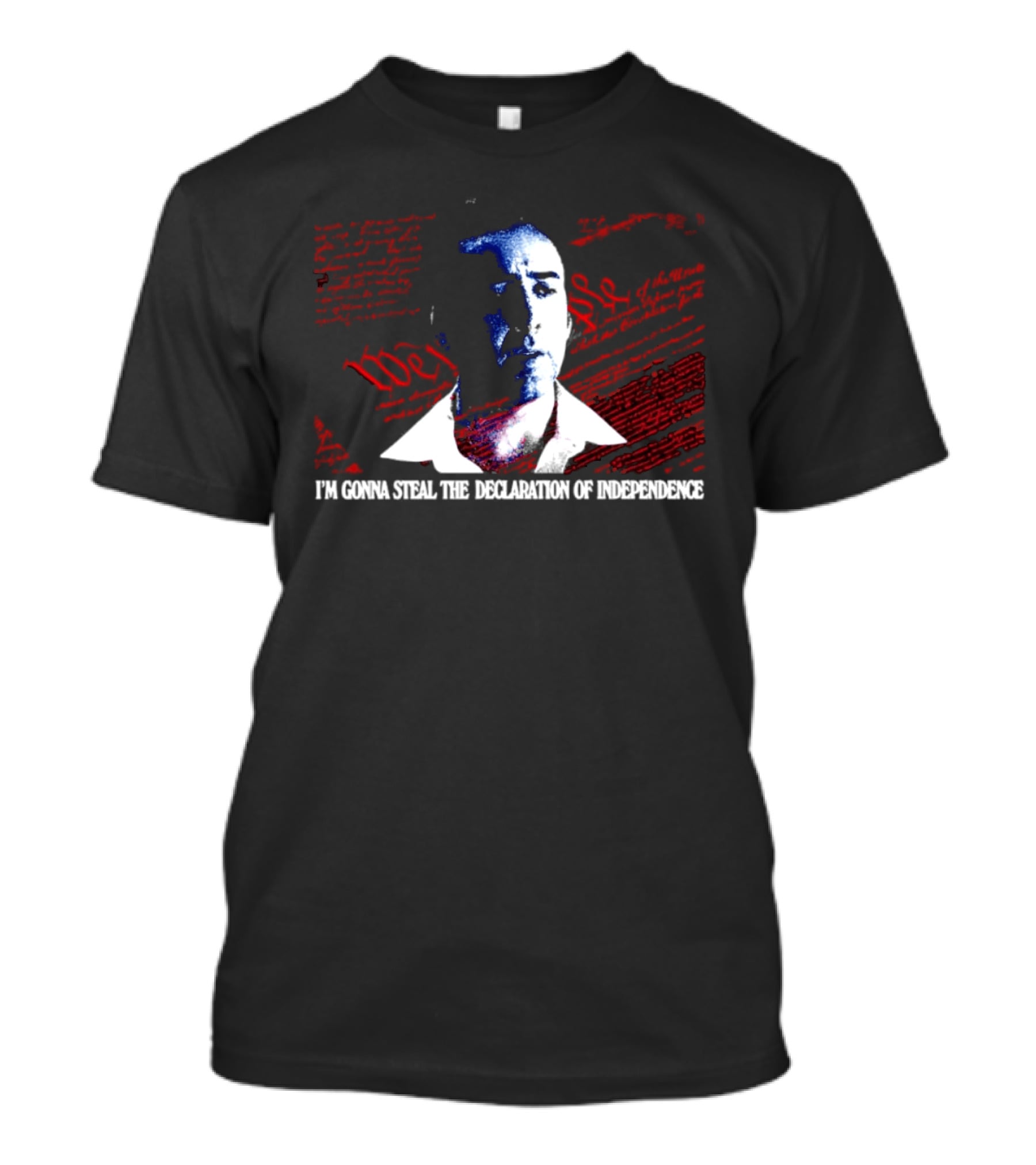 Nicolas Cage I'm Gonna Steal The Declaration Of Independence Face Red White Blue T-Shirt