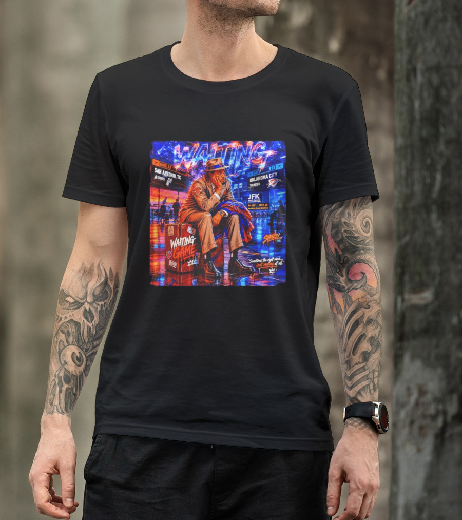 Waiting Game JFK Decisions San Antonio OKC Spurs Thunder T-Shirt