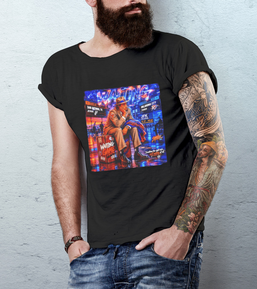 Waiting Game JFK Decisions San Antonio OKC Spurs Thunder T-Shirt