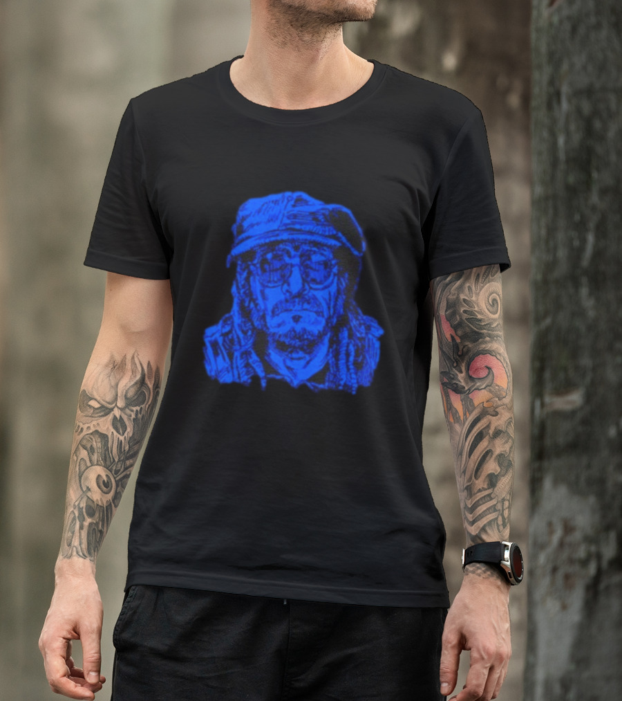 Keith Morris Blue Illustration Iconic Cap And Glasses T-Shirt