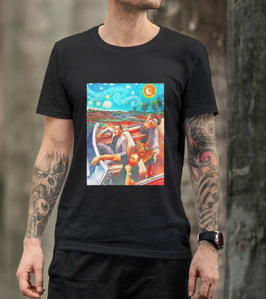 Salvador Dalí Frida Kahlo Vincent Van Gogh Starry Night Road Trip T-Shirt