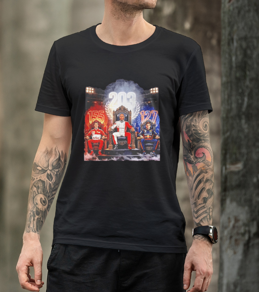 Michael Schumacher Lewis Hamilton Max Verstappen F1 155 203 127 Racing Legends T-Shirt