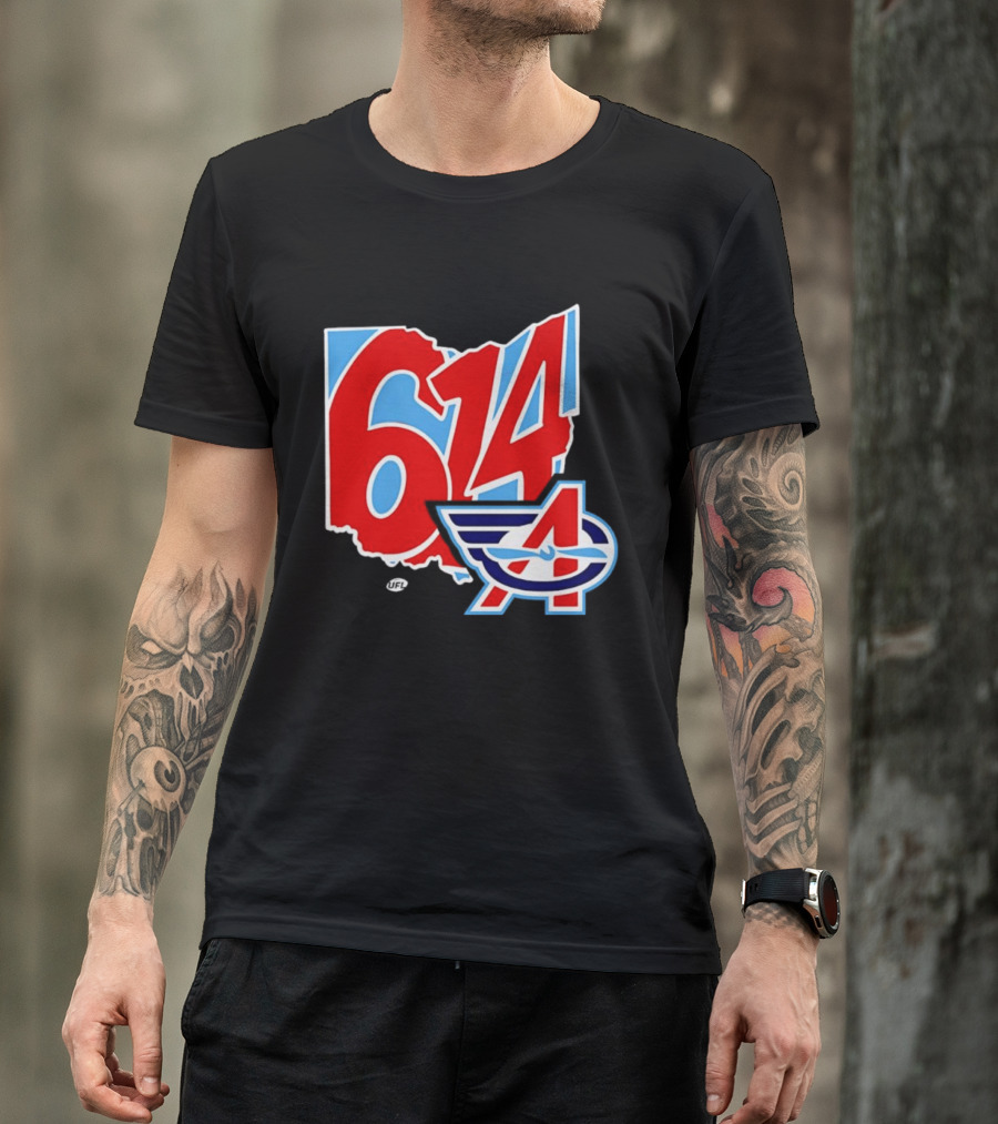 Arlington Renegades Ohio 614 United Football League State Map T-Shirt