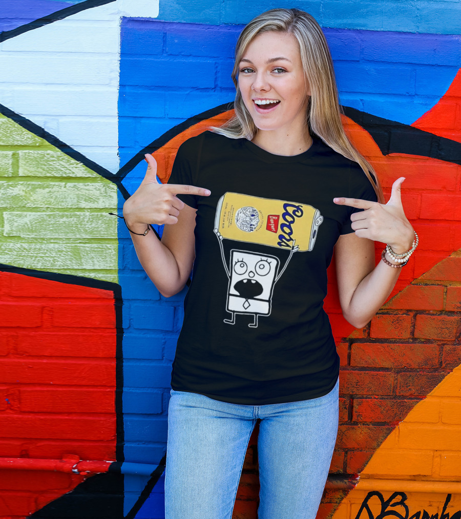 Coors Banquet Blocky Comic 355mL 5 Alc Vol Golden Colorado ESTD 1873 Refreshing T-Shirt