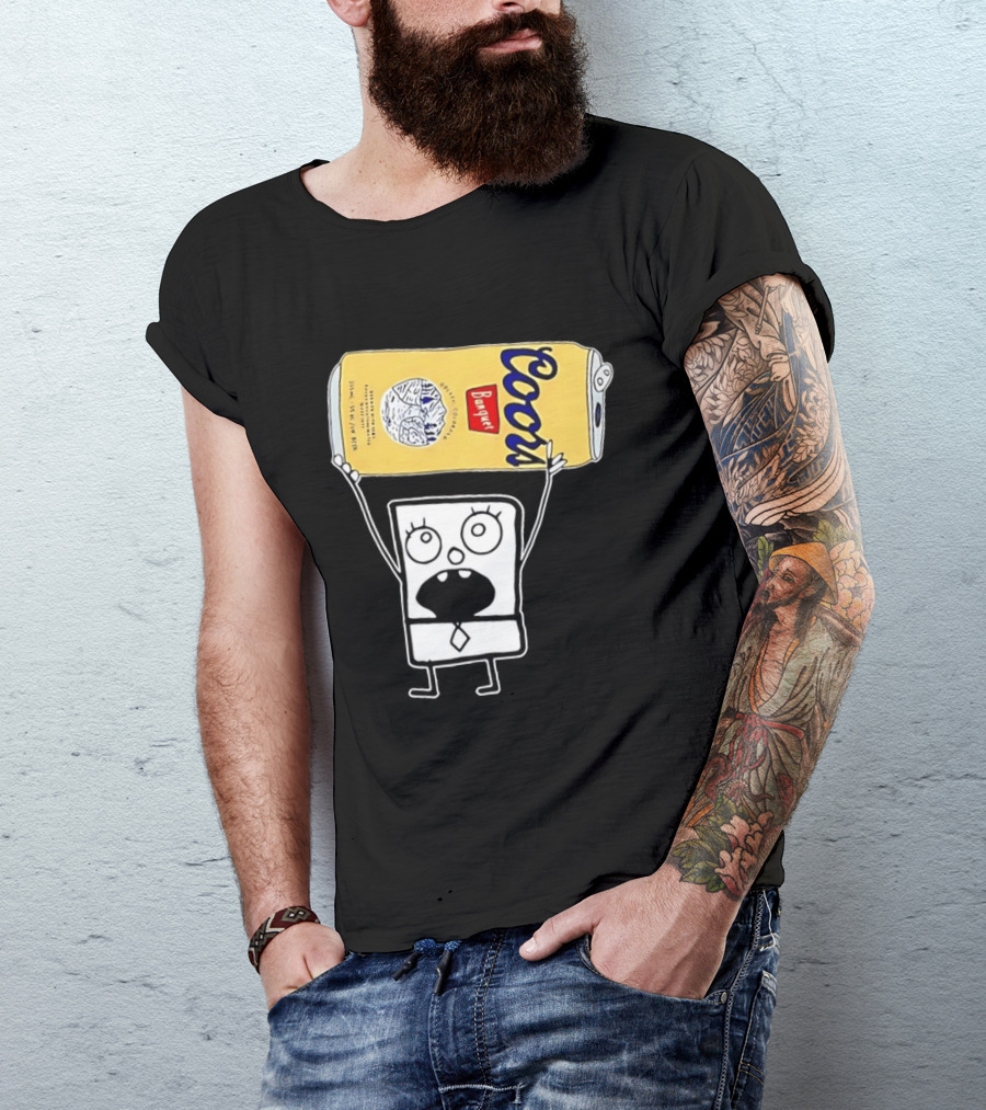 Coors Banquet Blocky Comic 355mL 5 Alc Vol Golden Colorado ESTD 1873 Refreshing T-Shirt