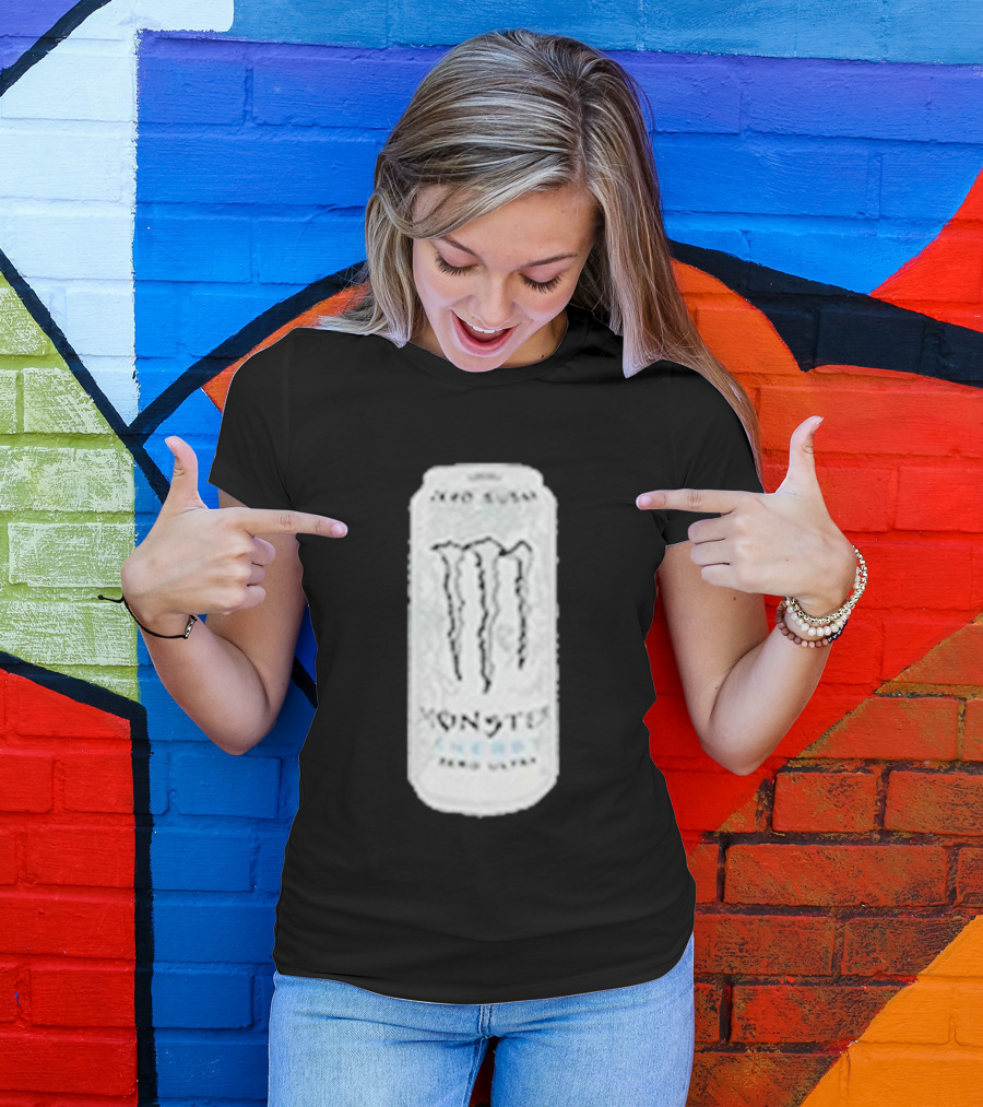 Monster Energy Zero Sugar White Can Patch T-Shirt
