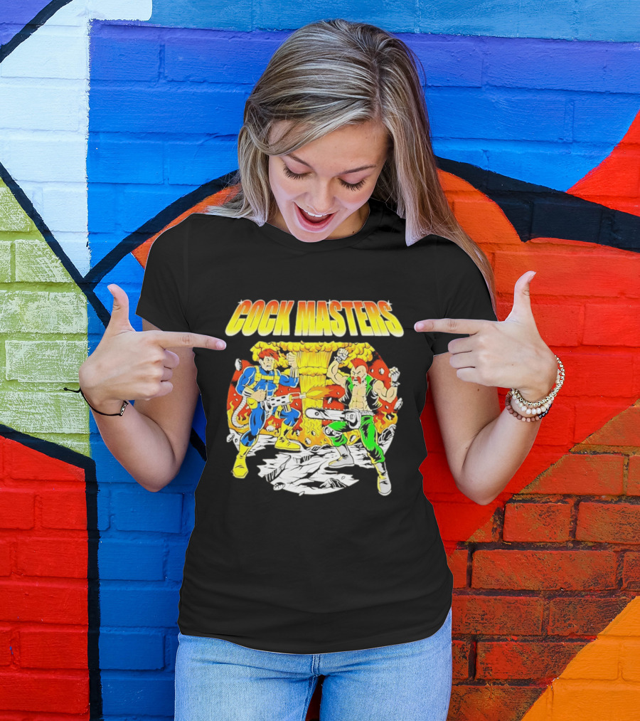 Cock Masters Cartoon Characters With Classic Action Pose T-Shirt