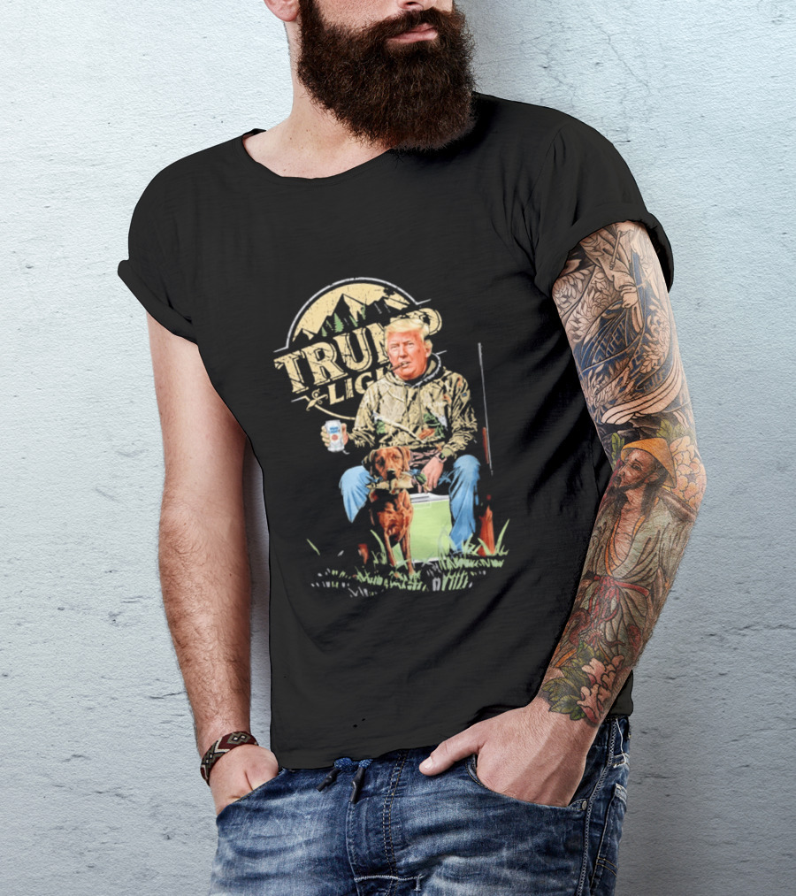 Trump Light Countryside Hunting With Dog And Beer T-Shirt