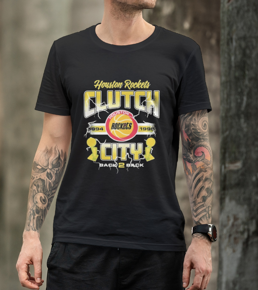 Houston Rockets Clutch City Back 2 Back 1994 1995 NBA Champs T-Shirt