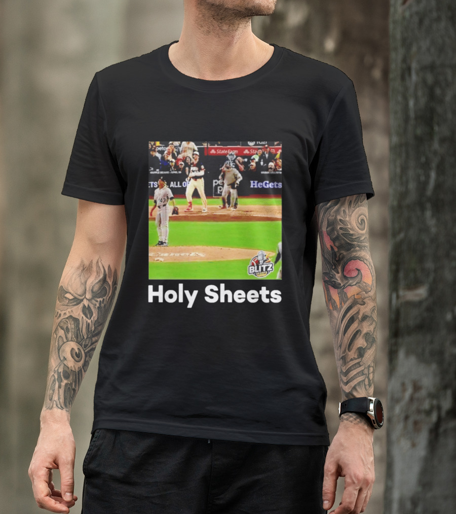 Padres Blitz Baseball Holy Sheets Petco Park T-Shirt