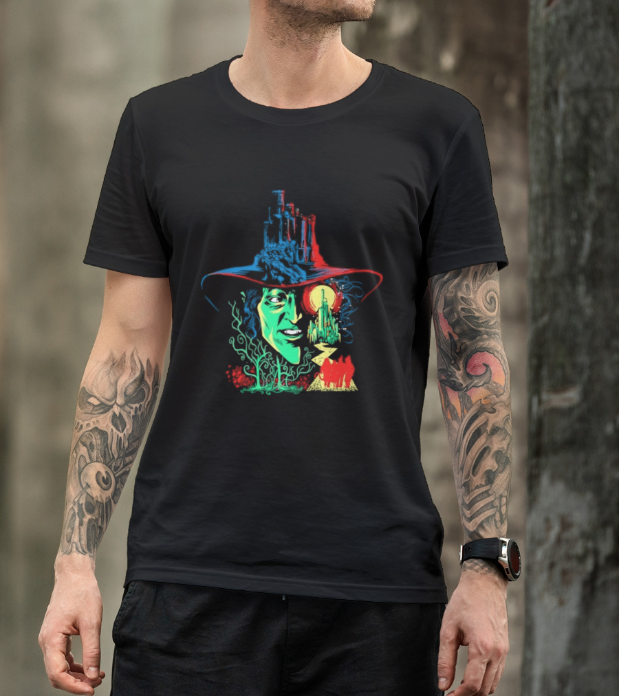 Pieces Of Oz Emerald City Wizard Face And Hat In Artistic T-Shirt