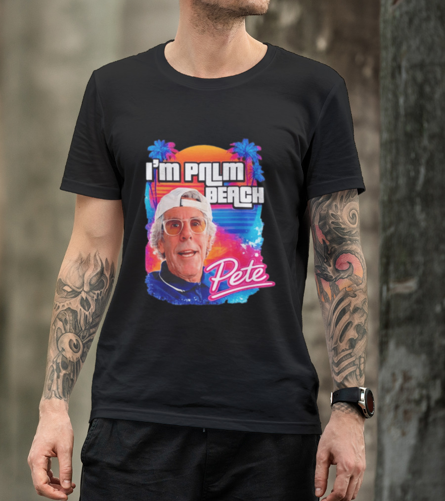I'm Palm Beach Pete Retro Sunset Tropical Vibes Ocean Blue T-Shirt