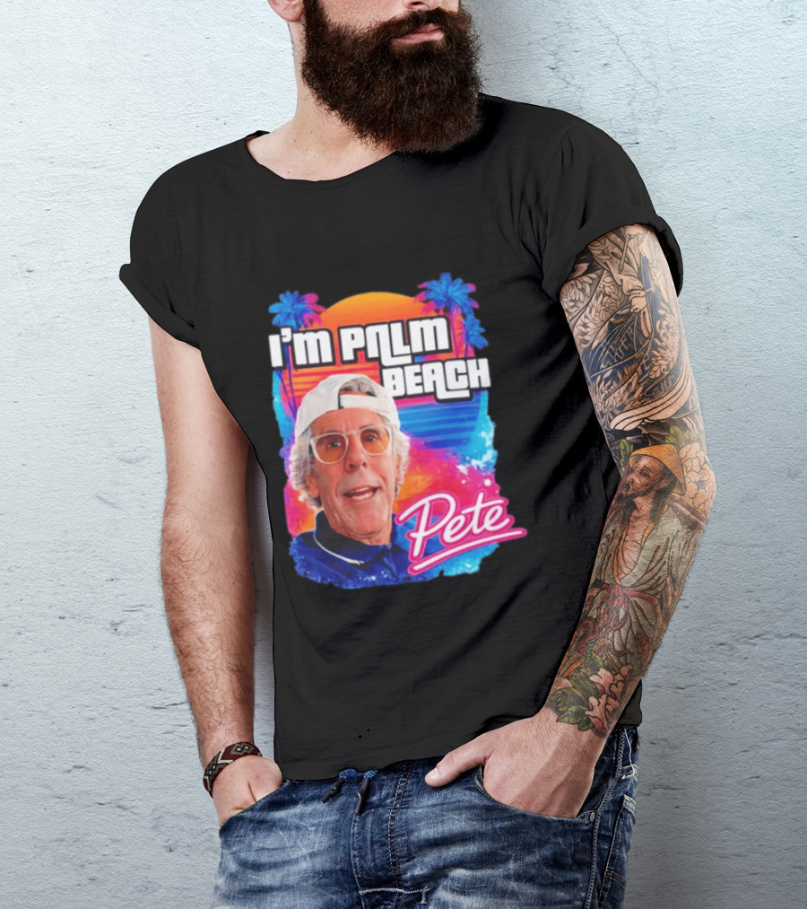 I'm Palm Beach Pete Retro Sunset Tropical Vibes Ocean Blue T-Shirt