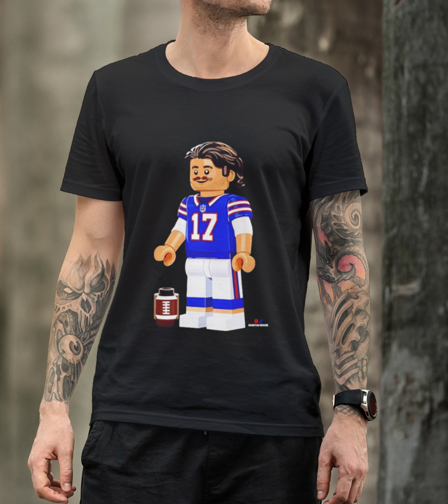 Lego Josh Allen Buffalo Bills 17 Quarterback Minifigure Football Fan Collectible T-Shirt