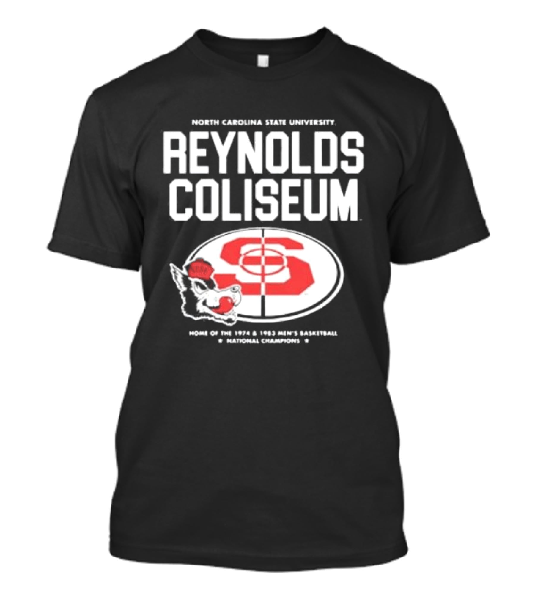 NC State University Reynolds Coliseum Home Of 1983 NCAA Men's Basketball Champions T-Shirt