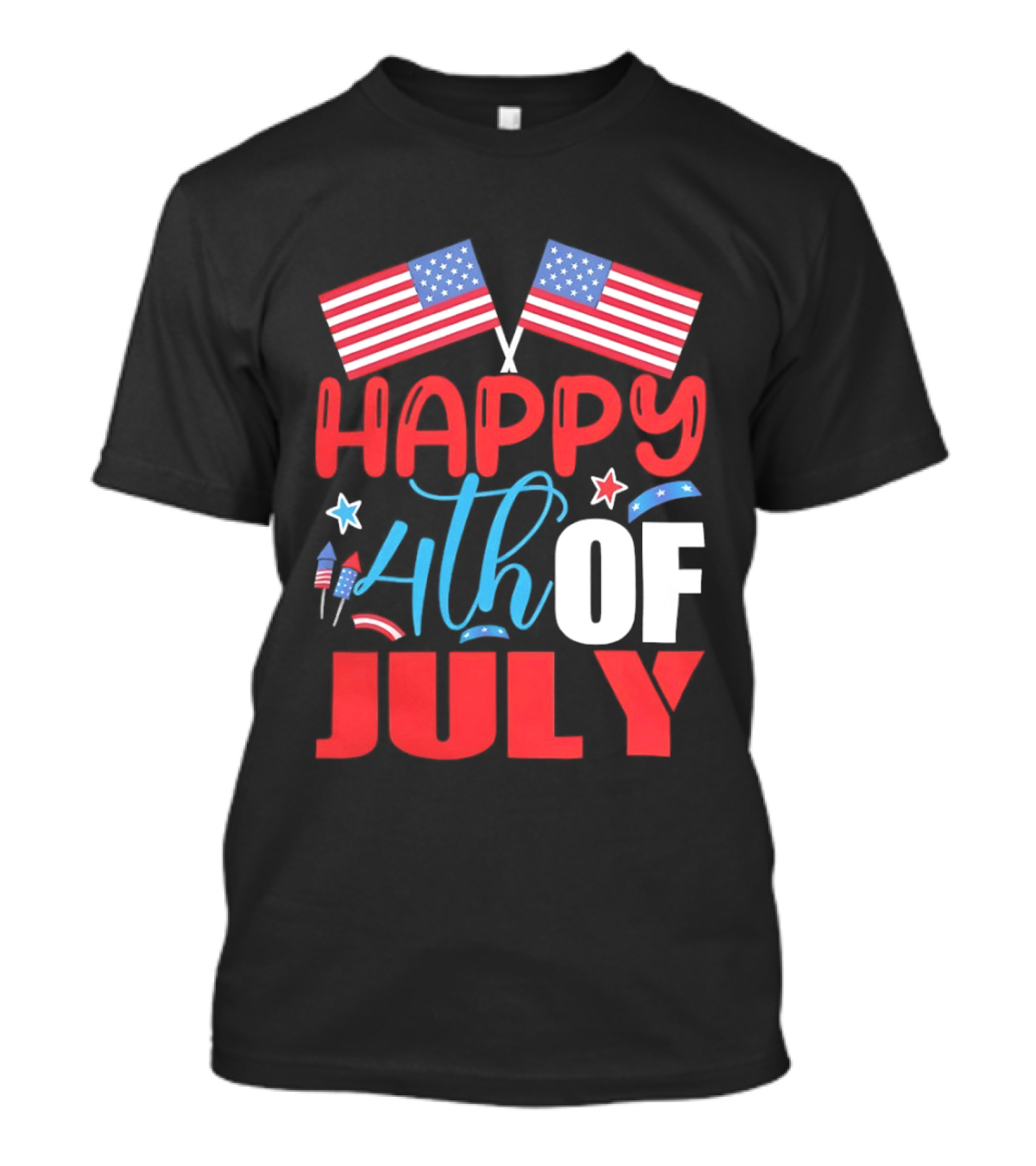 American Independence Day Happy 4th Of July USA Flags Celebration T-Shirt