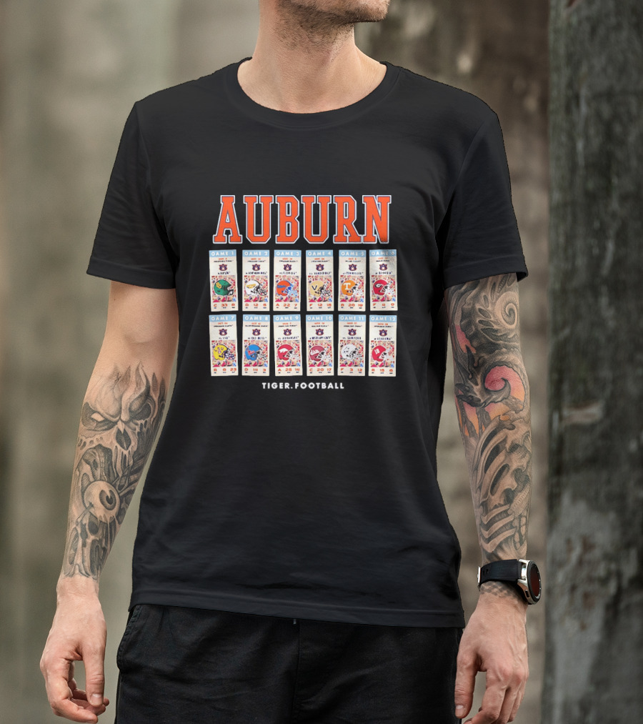 Auburn Football Schedule 2023 Game Days Baylor Florida Vanderbilt Tennessee LSU Alabama T-Shirt
