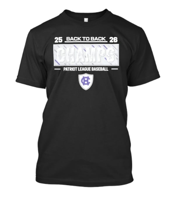 Back To Back Champs 2026 Patriot League Baseball Holy Cross T-Shirt