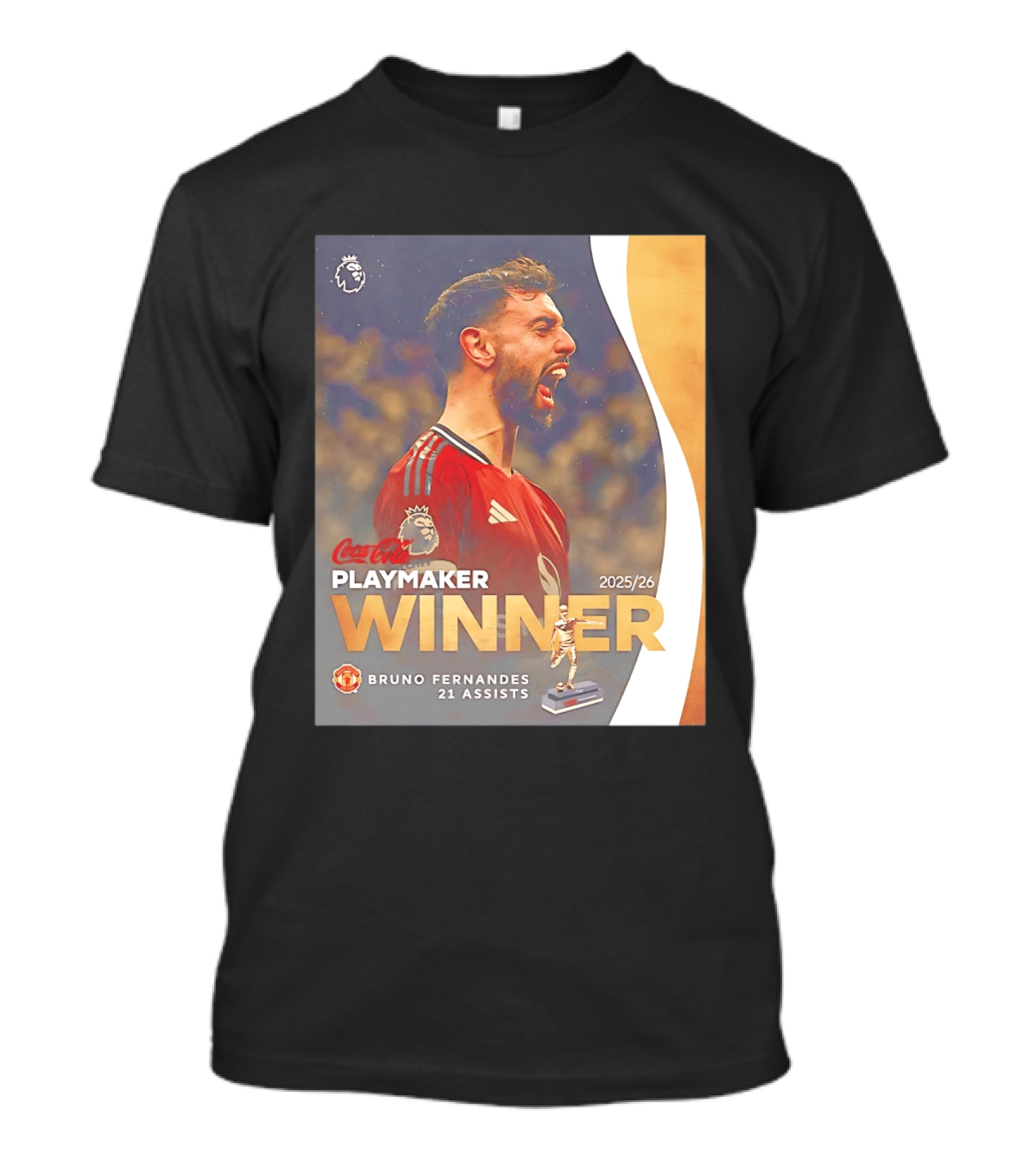 Coca Cola Playmaker Winner Bruno Fernandes Manchester United 2025/26 21 Assists T-Shirt