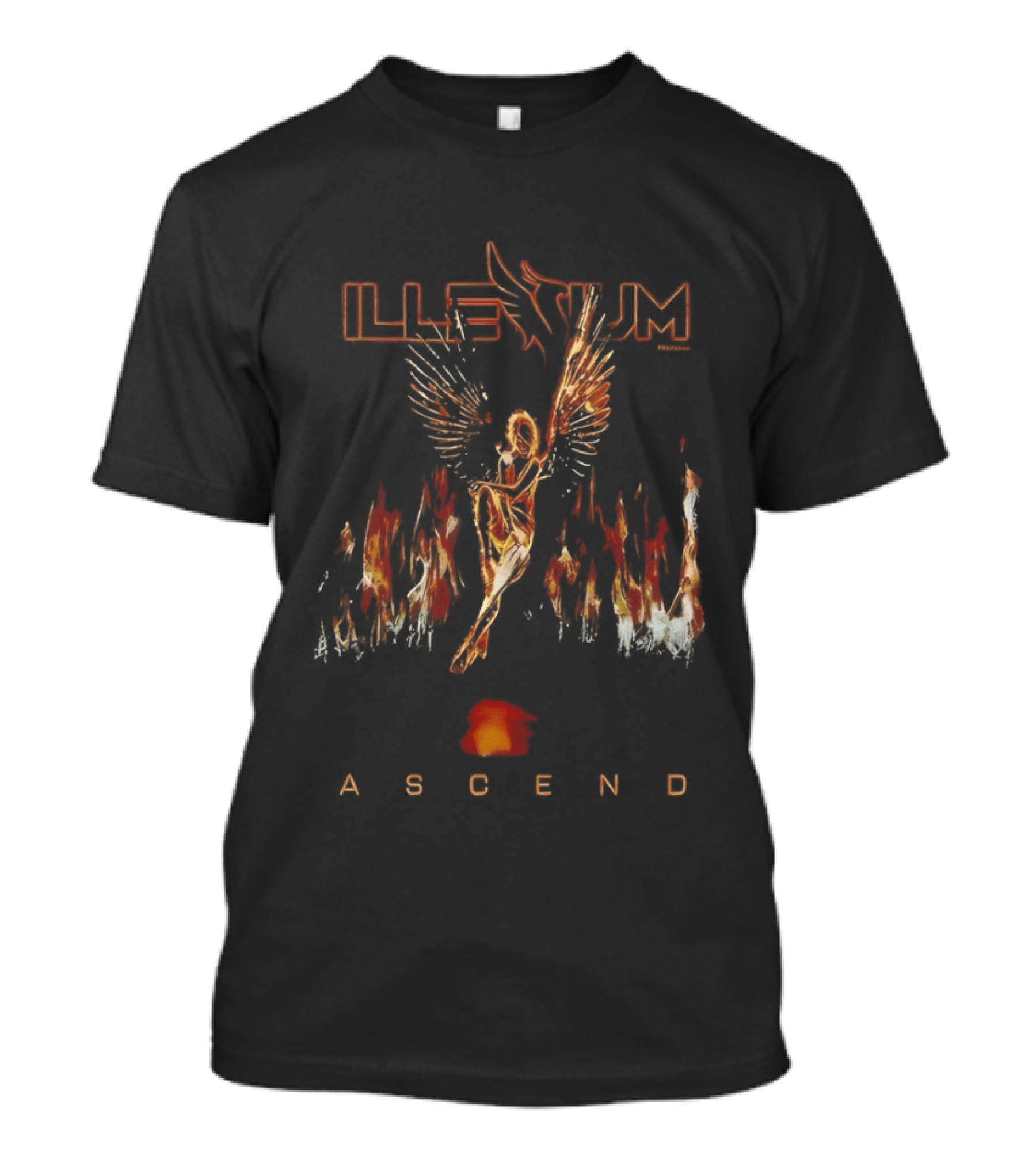 ILLENIUM Ascend Neon Phoenix Angel Wings In Flames T-Shirt