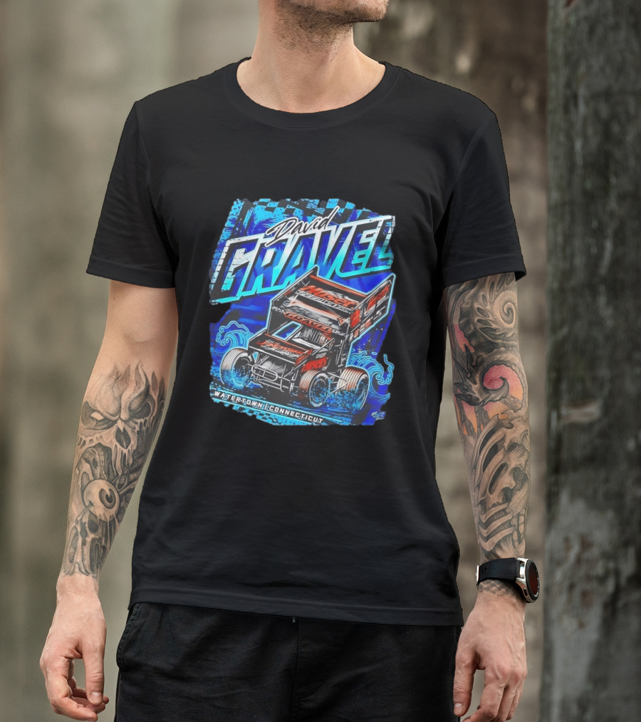 David Gravel Racing Blue Wave Watertown Connecticut Sprint Car T-Shirt