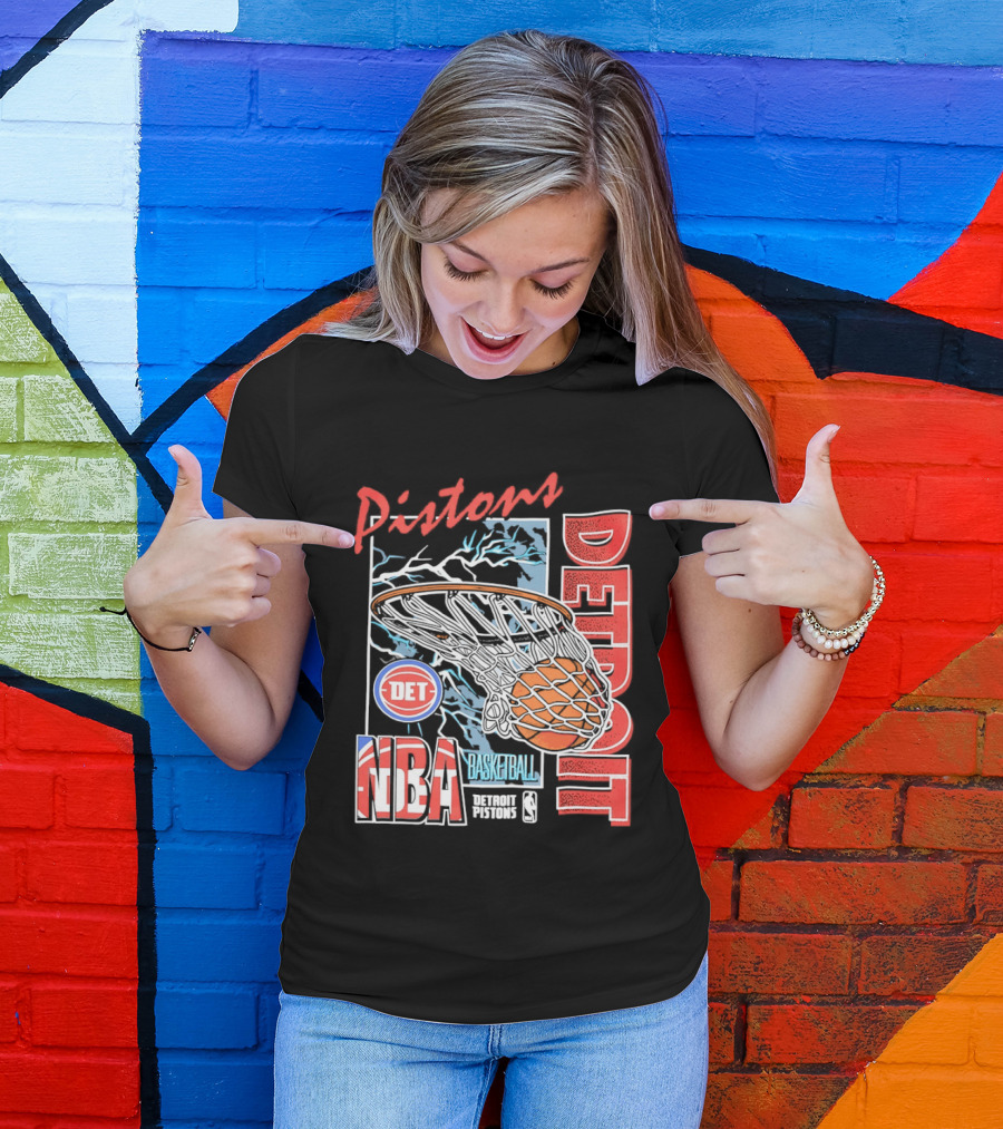 Pistons Detroit NBA Basketball DET Hoops 6 T-Shirt