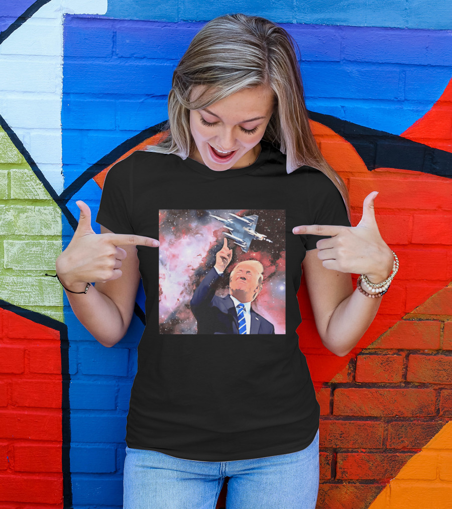 Donald Trump Stellar Commander Galaxy Jet Space Scene T-Shirt