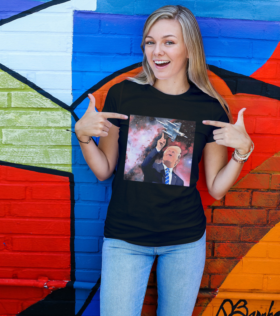 Donald Trump Stellar Commander Galaxy Jet Space Scene T-Shirt