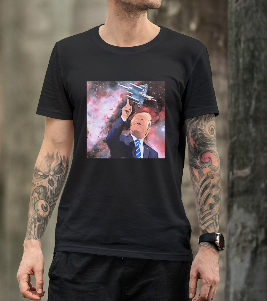 Donald Trump Stellar Commander Galaxy Jet Space Scene T-Shirt