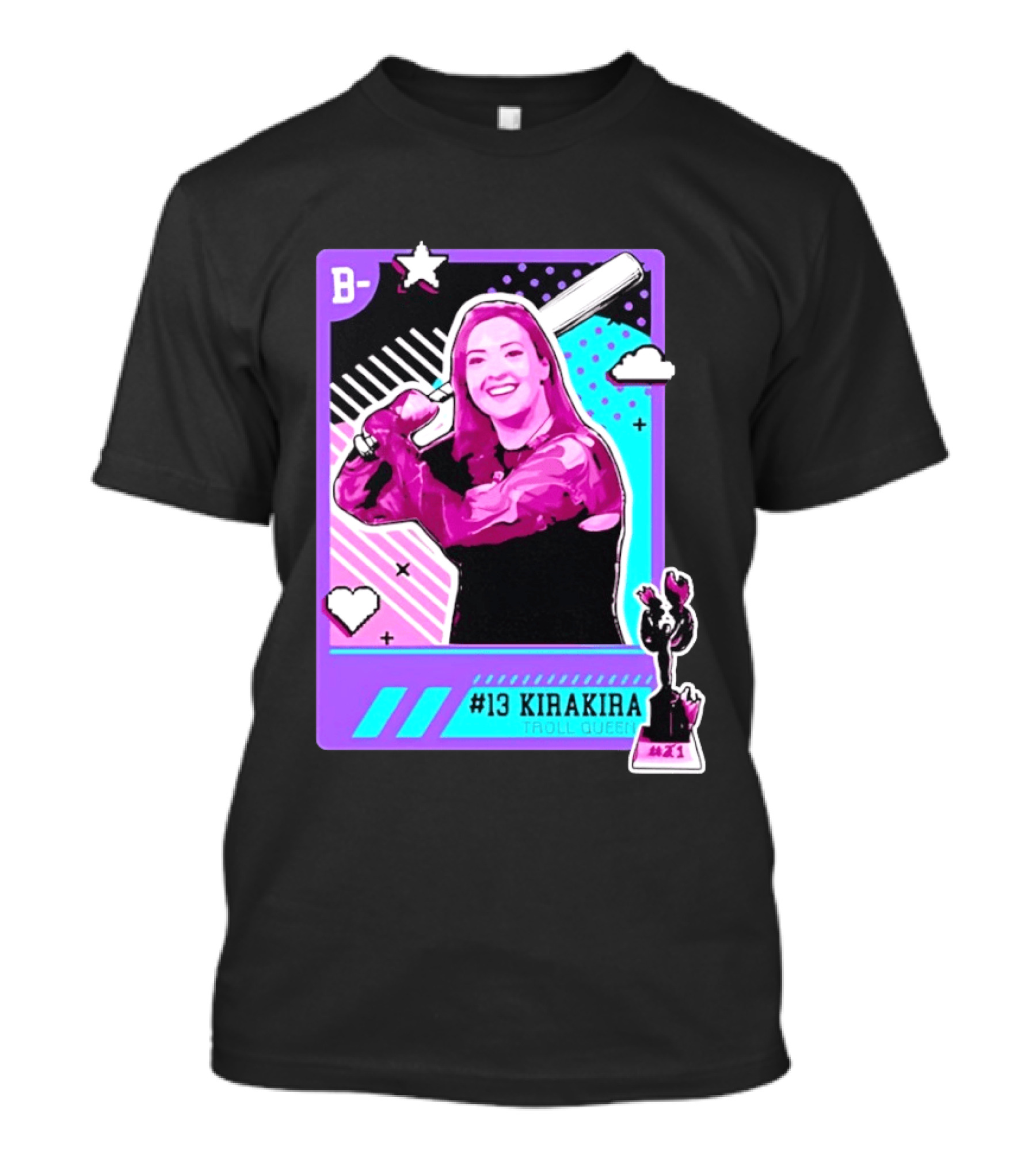 B Kirakira Troll Queen 13 X1 Star Baseball Player Card T-Shirt