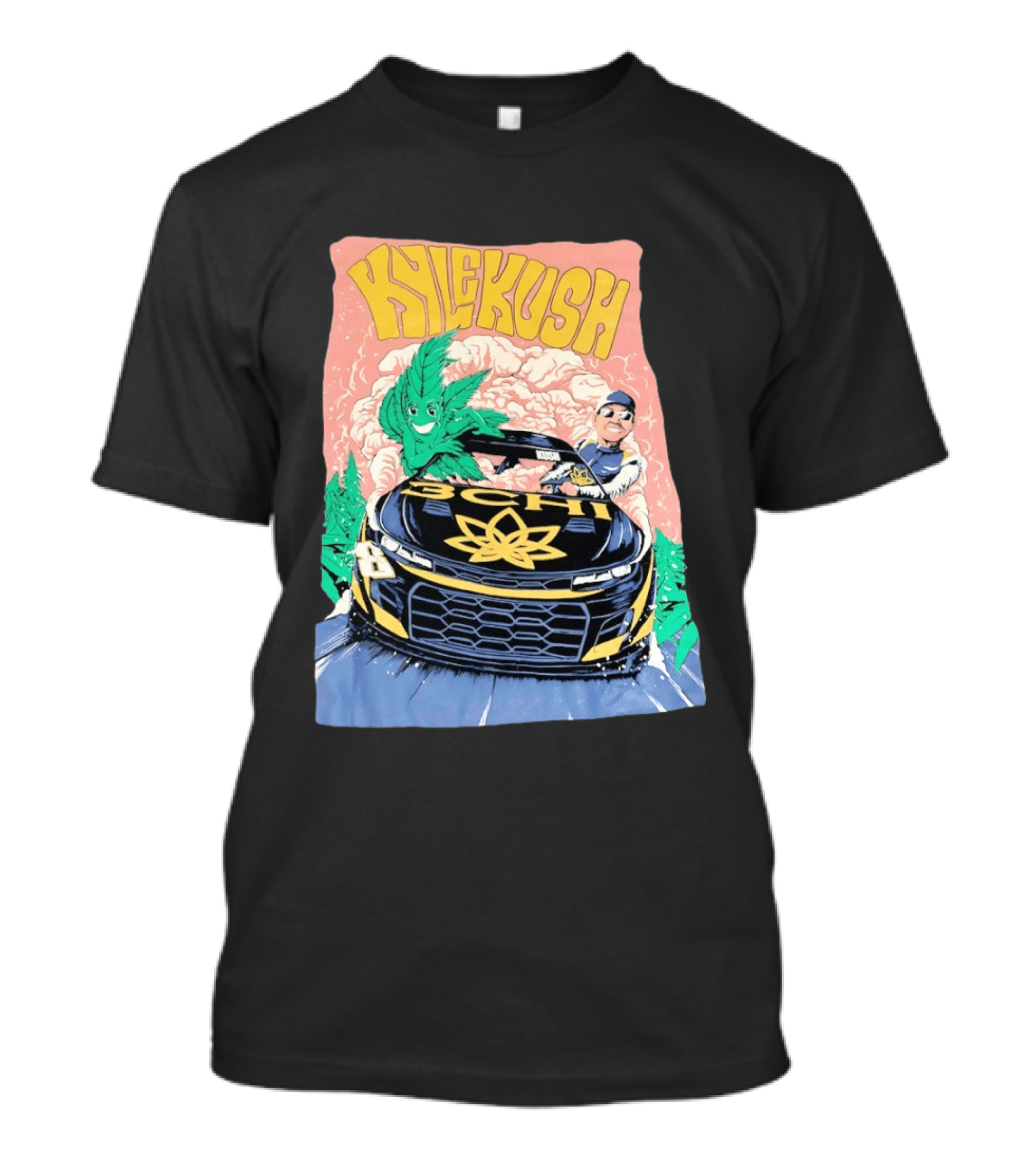 Kyle Kush NASCAR 8 3CHI Racing Car Cannabis T-Shirt