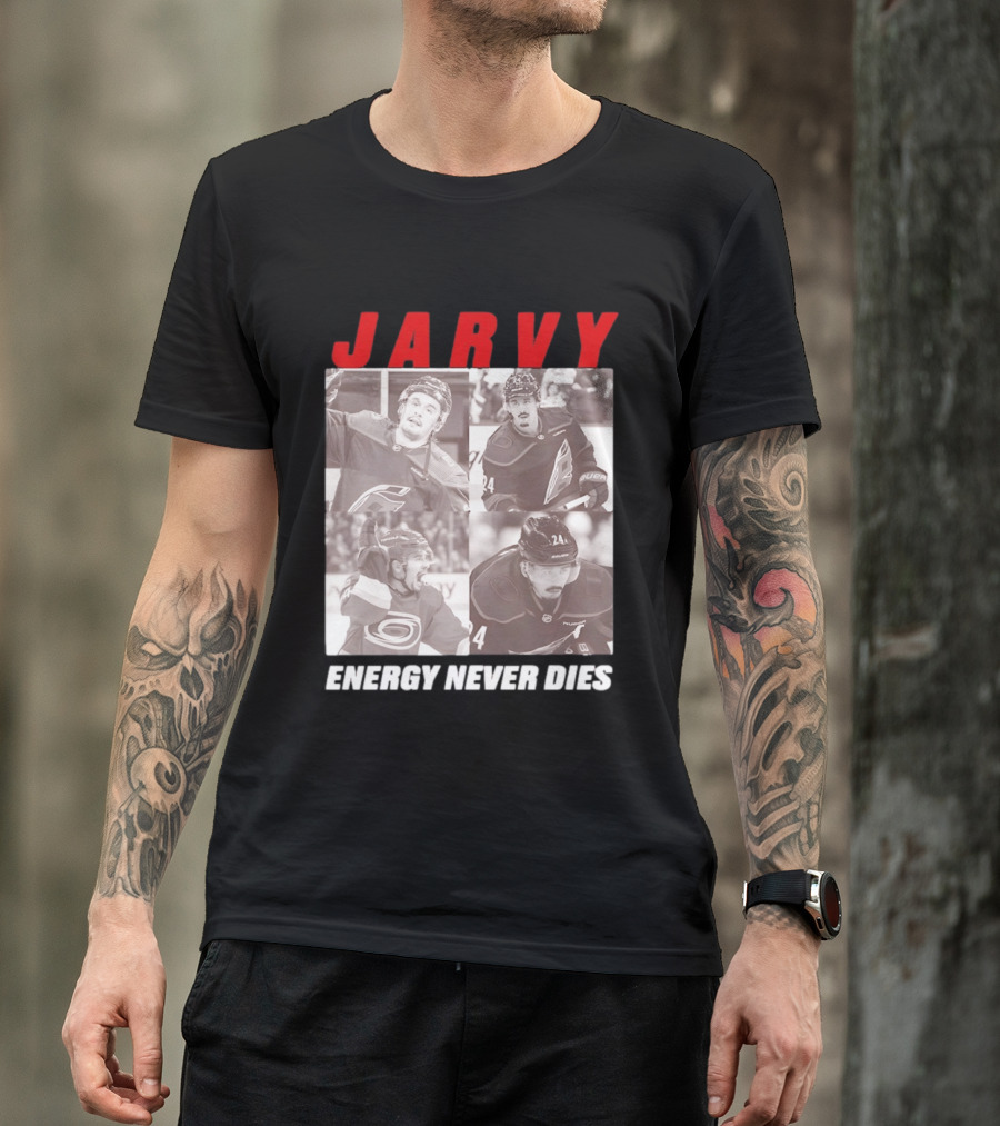 Seth Jarvis Jarvy Carolina Hurricanes Energy Never Dies T-Shirt