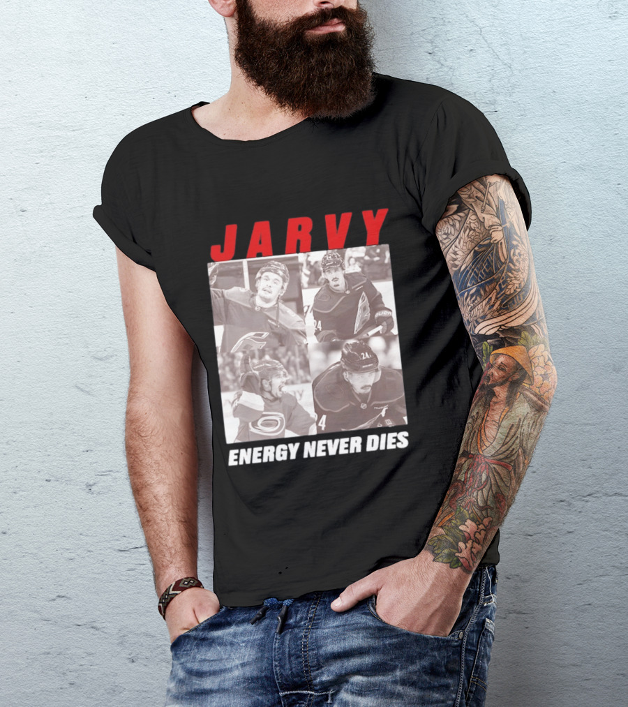 Seth Jarvis Jarvy Carolina Hurricanes Energy Never Dies T-Shirt