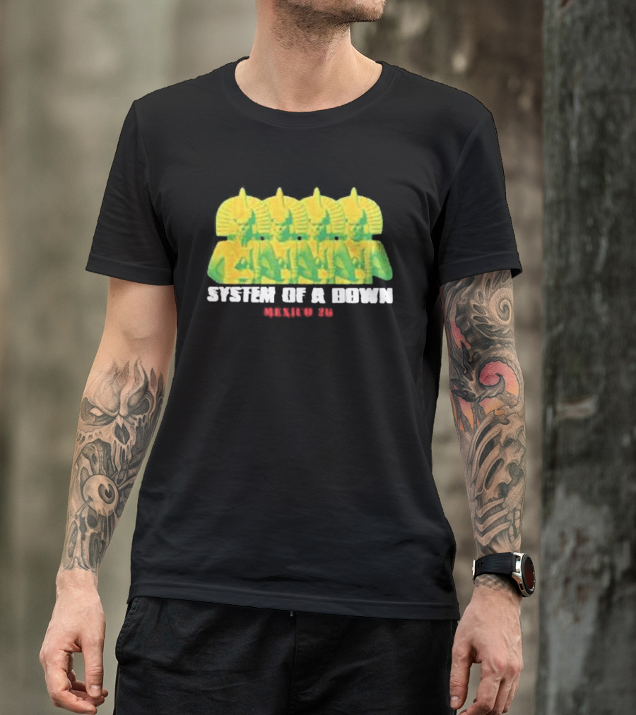 Original System Of A Down Pharaohs CDMX Mexico 2026 Event Estadio GNP Seguros May 27 28 T-Shirt