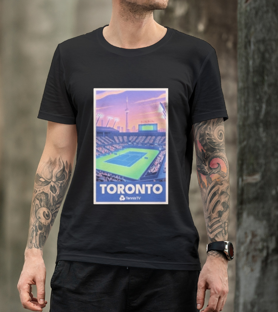 Toronto Tennis Stadium Illustration Tennis TV T-Shirt