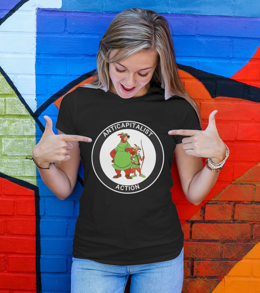 Anticapitalist Action Robin Hood Little John Circle T-Shirt