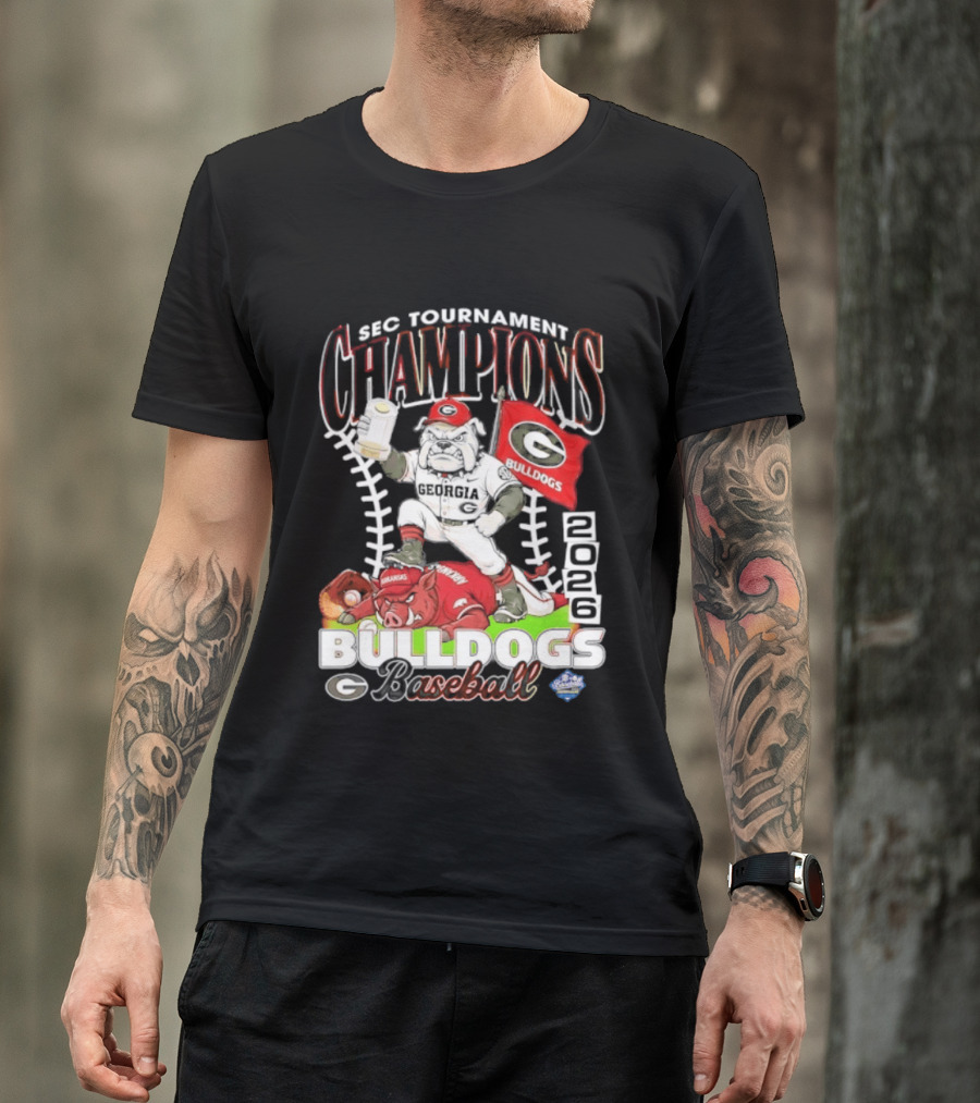 Georgia Bulldogs SEC Tournament Champions 2026 Baseball Victory T-Shirt