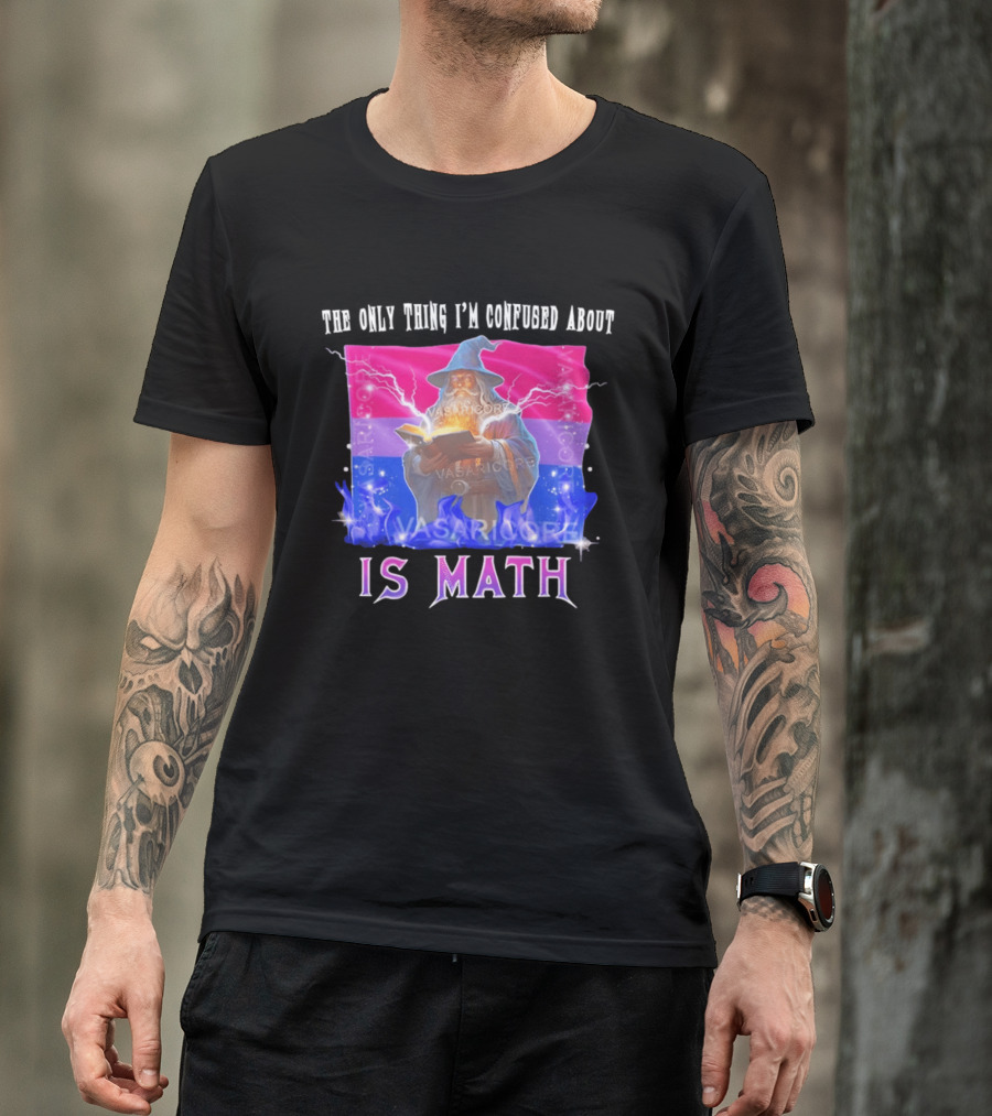 Bisexual Confused About Math Wizard With Flag T-Shirt