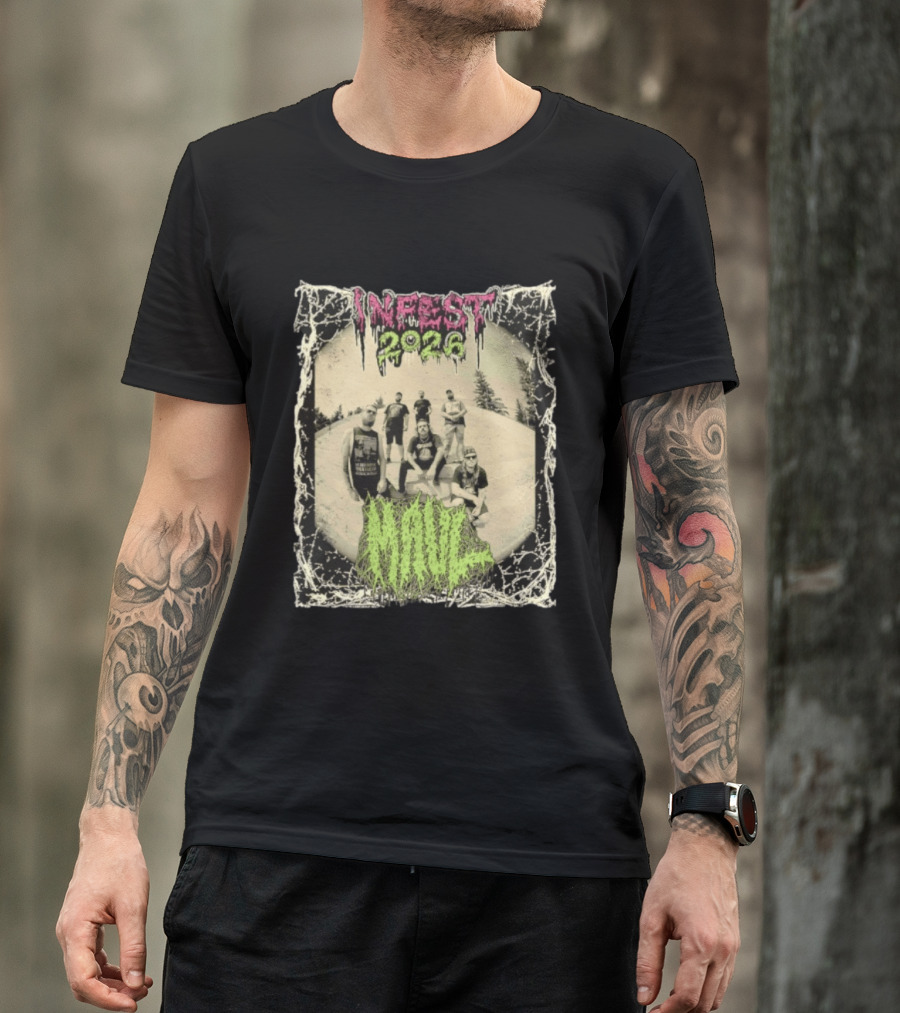Infest 2026 Maul Old School Death Metal Band Vintage Aesthetic T-Shirt
