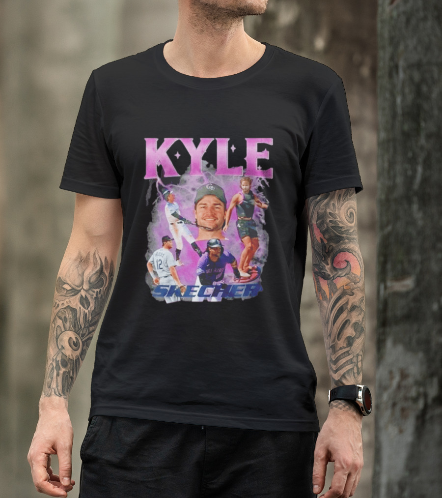 Kyle Skechers Baseball Player Collage T-Shirt