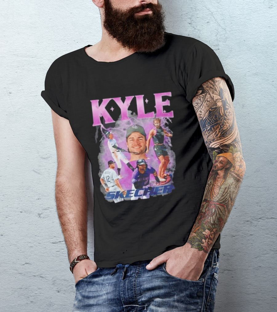 Kyle Skechers Baseball Player Collage T-Shirt