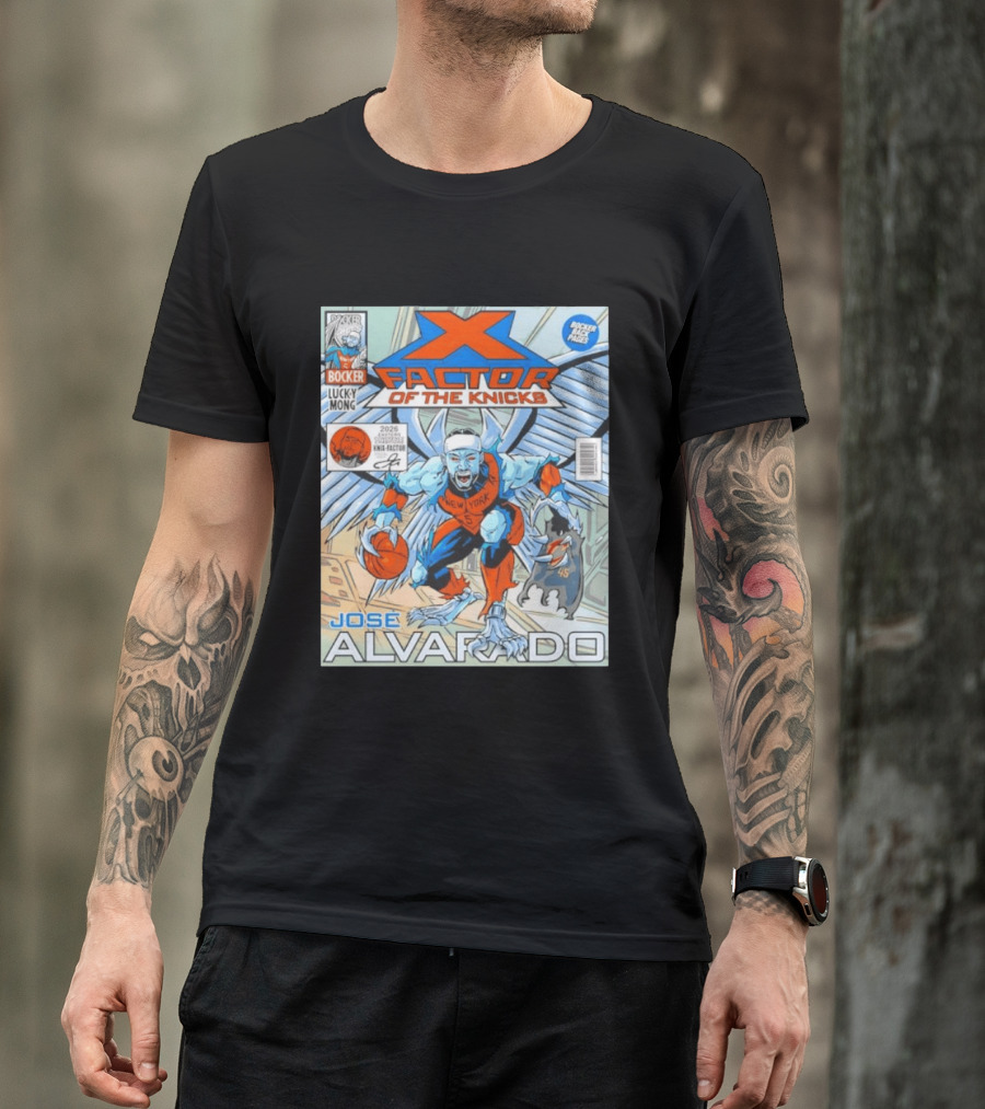 Knicks Jose Alvarado X Factor Comic Style New York Basketball Player T-Shirt