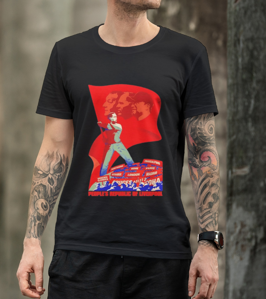 People's Republic Of Liverpool Transalpino Anfield Heroes Reds Cities Flag T-Shirt