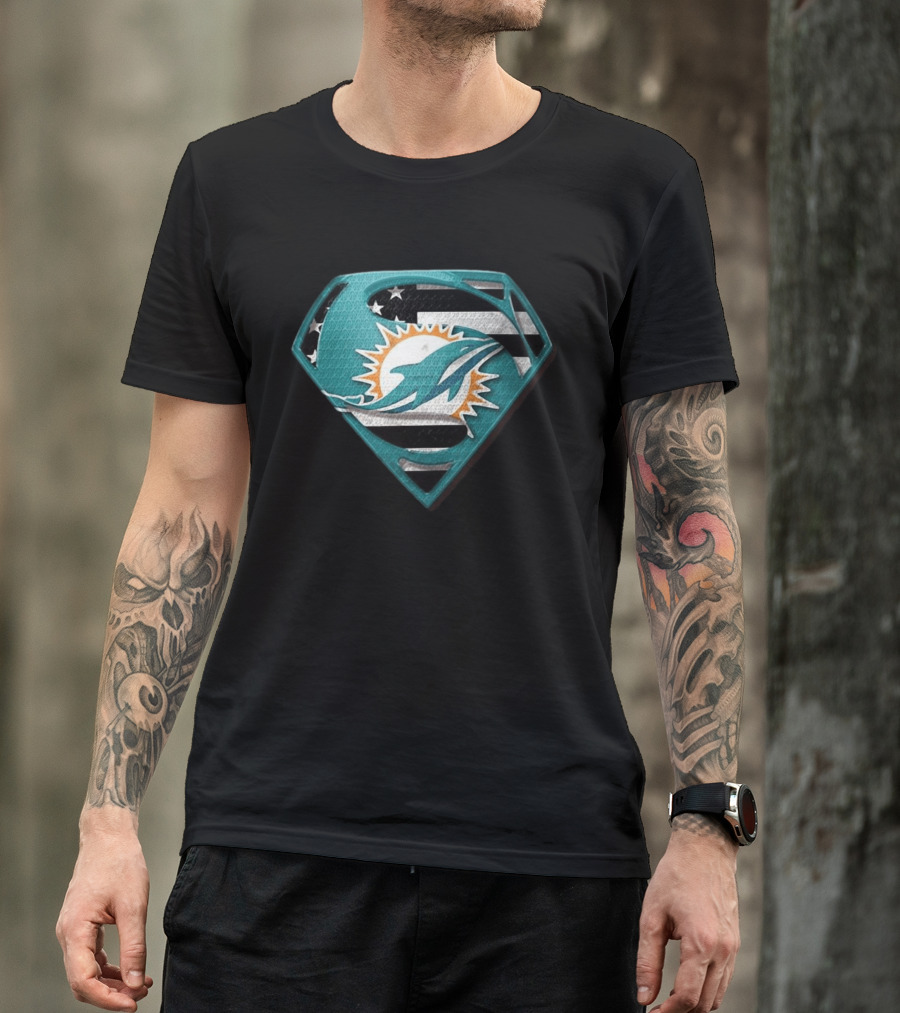 Miami Dolphins Superman Shield NFL Fan T-Shirt