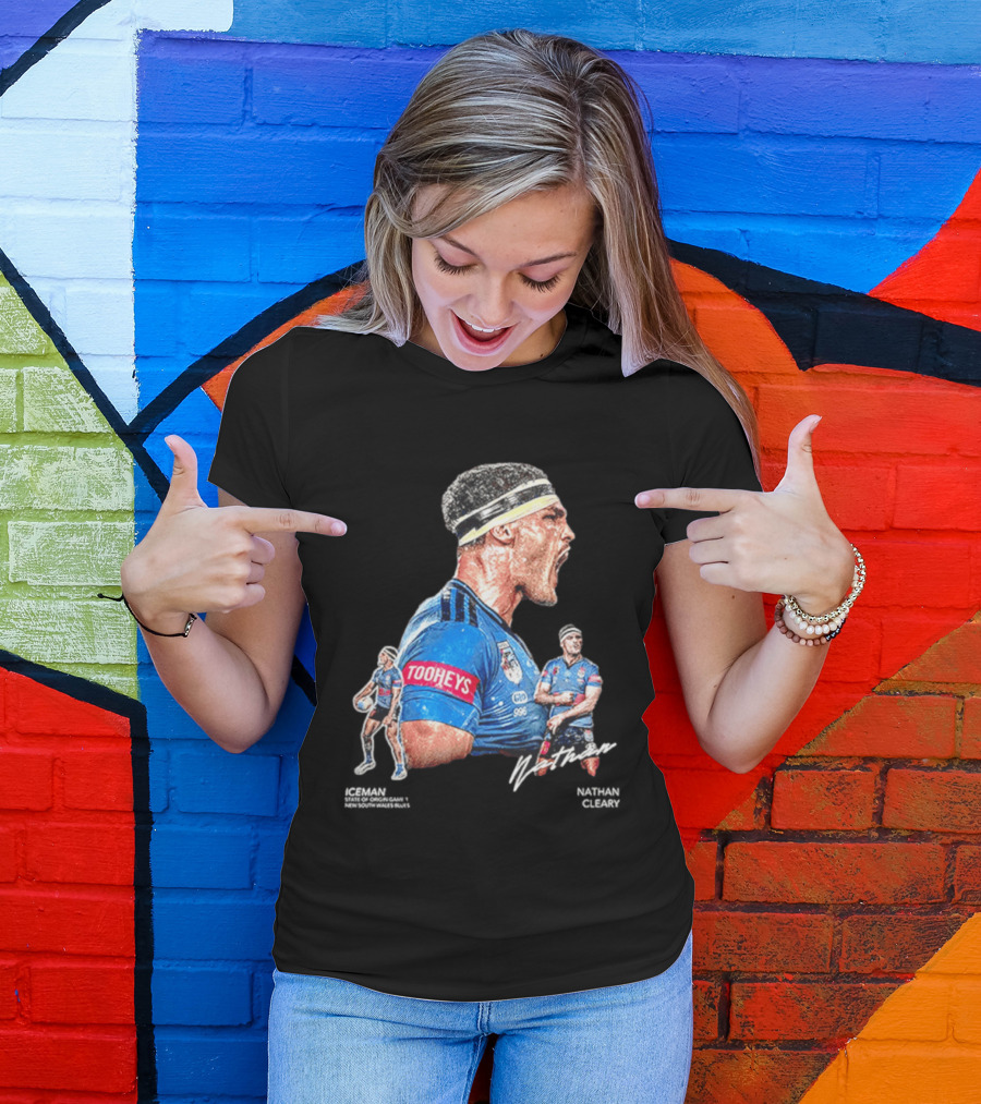 Tooheys Nathan Cleary NSW Blues Rugby Player Collage T-Shirt